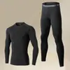 Conjunto casual de ropa interior térmica para hombre de comercio exterior transfronterizo, otoño, ajustado, forro polar de invierno, alta elasticidad, tiburón anti-frío, modelo nuevo