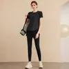 Calça de Yoga Slim Fit Falsa de Duas Peças para Mulheres 2026 Novo Estilo Calças de Treino de Cintura Alta com Forro de Lã Emagrecedoras Levanta Bumbum Calças de Corrida Fitness