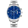 Relógio Popular Masculino Transfronteiriço com Pulseira de Aço, Ponteiros Luminosos, Calendário, Movimento a Quartzo, Relógio de Negócios de Alta Qualidade com Mostrador Grande