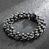 Aprobación directa de fábrica de personalidad retro europea y americana de moda antigua simple tendencia joyería de pulsera de acero de titanio para hombre con calavera