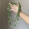 Shijiazu empilhado com colar longo de pérolas feminino de luxo leve corrente de suéter Coringa alto senso outono e inverno colar