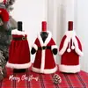 Funda para Taza de Navidad 2026 Estilo Nuevo Falda Vestido de Terciopelo Dorado Cubierta para Botella de Cerveza Vino Tinto Decoraciones de Ambiente Festivo