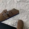 ALILOVERS Zapatos Burken con Hebilla Estilo Coreano Versátiles para Mujer Primavera y Otoño Casual Cuero Genuino Mate Suela Blanda Zapatos Burken