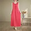 Vestido de Algodón y Seda de Marca de Alta Gama Estilo Étnico para Mujer, Nuevo Modelo de Verano, Bata para Mujeres de Mediana Edad y Mayores, Ropa para el Hogar