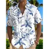Camisa hawaiana casual de manga corta para hombre, retro, floral, con estampado digital 3D, superventas de verano transfronterizo