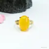 Anillo de Calcedonia Verde Anillo de Ágata Joyería Lujosa Ventas Directas de Fábrica S2112918