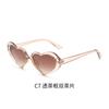 GLAZZY Europa y Estados Unidos moda transfronteriza gafas de sol de amor Octubre gafas de sol de corazón de melocotón tendencia gafas con forma de corazón personalidad estilo INS mujer