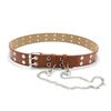Cross-border Crianças Punk Belt Estudante Meninas Jeans com Olhos de Ar de Fileira Dupla e Olhos Cinto Decorativo de Natal para Mulheres