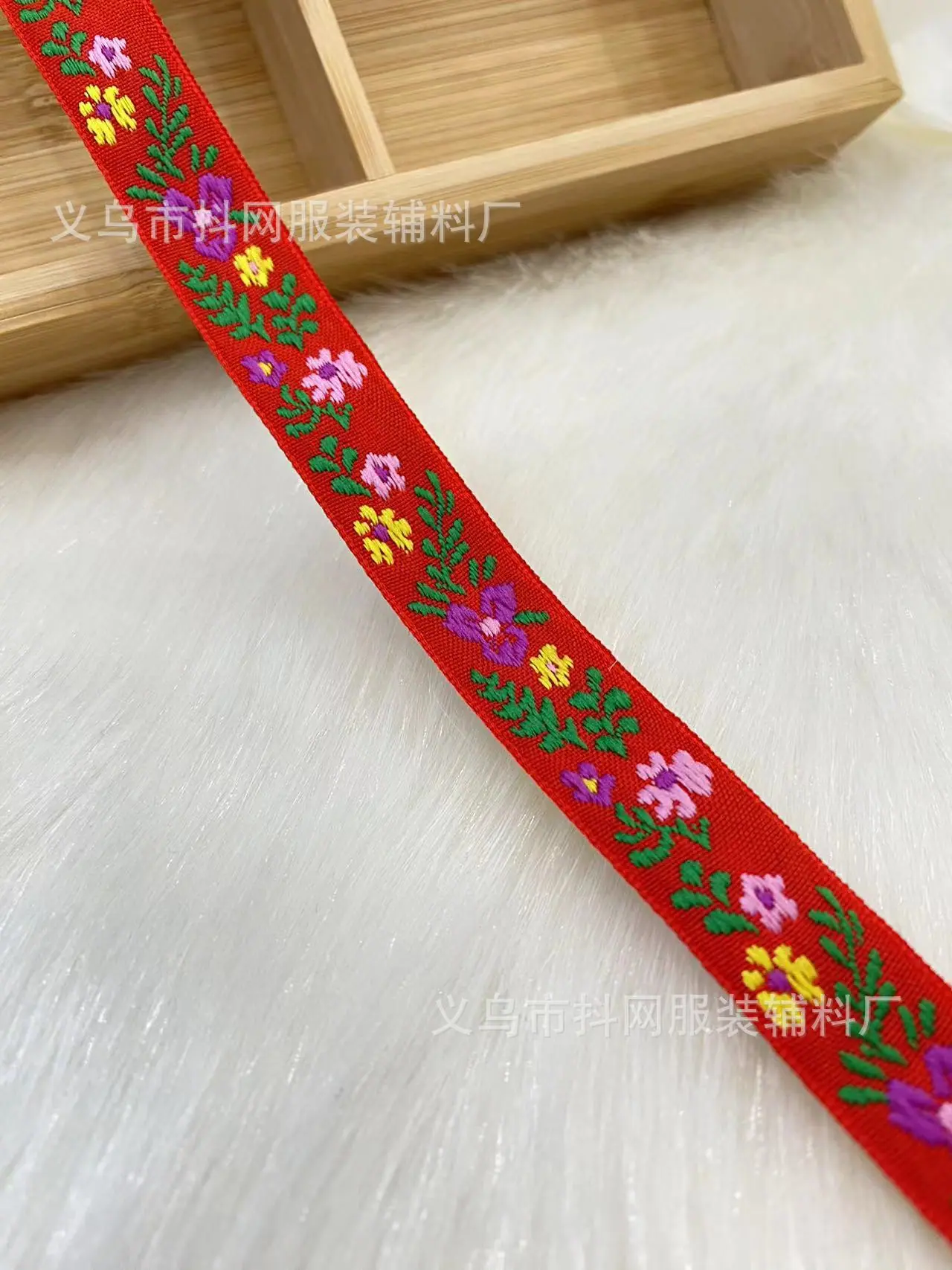 2cm花草提花刺绣织带发饰头饰演出服装辅料