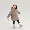 Nuevo Invierno 2024 Chaqueta de plumón para Niñas Largo Medio Tejido Dupont a Prueba de Tres 90% Plumón de Pato Blanco Chaqueta de Plumón para Niños