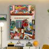 Pinturas Decorativas para Colgar en la Sala de Estar, Dormitorio, Comedor; Pinturas de Entrada Texturizadas; Arte de Pared Artístico; Tapa de Caja Eléctrica; Escena de Café