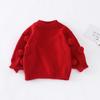 Otoño e Invierno Colocación Navideña Niñas Suéter Cuello Alto de Bola Coreano Hecho a Mano Lindo Conjunto de Vestido Tutú para Niñita