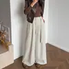 Novidade para o Outono 26: Estilo Relaxado Old Money, Calças Elegantes de Cintura Marcada de Alta Qualidade, Calças Casuais, Calças Sofisticadas Minimalistas de Pernas Largas