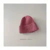 Nuevo Gorro de Punto Simple Estilo Coreano de Invierno para Niños Medianos y Grandes Gorro de Lana Grueso de Doble Capa Cálido de Punto Gorro para el Frío