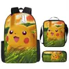 Mochila de desenho animado transfronteiriça bolso monstro do tesouro elfo do sonho bebê mochila conjunto de três peças para alunos do ensino fundamental e médio