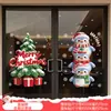 Decoraciones de Ventana de Centro Comercial Feliz Navidad Letras Inglesas Lazo de Cinta Roja Copo de Nieve Dorado Pegatinas Electrostáticas