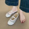 Chinelo que combina com tudo 2025 verão novo nicho rede de pesca rasteirinha strass oco moda praia sapatos romanos femininos