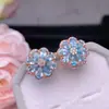 Aretes de Apatita Natural Frescos y Naturales Apatita de Alta Calidad Piedra Principal Tamaño: Plata 925 de 3*5 mm