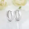 Pendientes para hombre de plata de ley chapada S925 estilo coreano modernos, pendientes lisos creativos personalizados, pendientes de aro para pareja, clips para orejas y tachuelas unisex