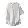 Camisa polo retro niche cool estilo americano transfronteriza para hombre con cuello Henry de manga corta, camiseta de verano con un toque de alta gama de Instagram