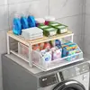 Estante de almacenamiento para lavadora, de carga frontal o de carga superior, para gabinetes de baño, encima del inodoro, para uso doméstico, balcón y almacenamiento de secadora