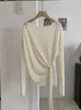 Kekezoon Nuevo Estilo de Verano Estilo Coreano Top de Un Hombro con Lazo Lateral Camisa Suelta Delgada de Protección Solar para Mujer 7962
