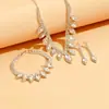 Moda Transfronteiriça Conjunto de Colar, Brincos e Pulseira para Casamento de Noiva Marquise Brilhante Moda Joias de Casamento Três Peças