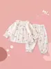 Outono e Inverno Novos Pijamas Infantis Roupas de Casa Conjunto Pai e Filho Menina Doce Fofo Renda Crianças Médias e Grandes Estilo Princesa