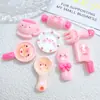 Conjunto de Louça Rosa Caseiro Acessórios de Resina Faca e Garfo Acessórios de Brinquedo de Comida Acessórios para Capa de Celular DIY Joias de Cola Creme
