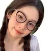 Celebridade da Internet Europeia e Americana Estiloso Olho de Gato Metal Plano Espelhado Armação de Óculos Para Miopia Pode Ser Combinado com Lentes de Grau Lisas Moda Marrom