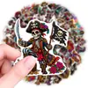 Compra direta transfronteiriça de 50 adesivos criativos coloridos com tema de caveira, decoração personalizada, à prova d'água, resistente ao desgaste e divertidos