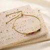 Acero de Titanio Ultra Brillante Lujo Ligero Cuadrado Circonita Colorida Pulsera Ajustable Deslizante para Mujer Cadena Caja Temperamento Dopamina