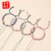 Pulsera Nudo Flor de Durazno DIY Hecha a Mano Hilo Rojo para Cuentas, Hilo de Pulsera Infantil Semiterminado al por Mayor