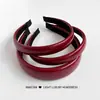 Diadema de Pelo Ancora de Cuero Rojo Popular en Internet 2024 Nuevo Clip de Pelo Retro Presión Superior Craneal Cabello Antideslizante Diadema para Salir