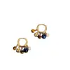 Pendientes de Aro con Abalorios Maillard Estilo Chino Nuevo Bloques de Color, Elegantes y Versátiles, Nuevos Pendientes para Mujer Otoño/Invierno 2025