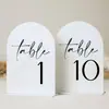 Número de mesa de casamento acrílico branco fosco preto espelhado dourado transfronteiriço número 1-10 logotipo de acrílico arqueado