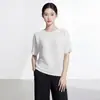 Directamente del fabricante: Top Juvenil Adelgazante de Verano 2026, Estilo Nuevo, Cuello Redondo, Corte Holgado, Camiseta de Manga Corta Versátil Degradada Issey Miyake