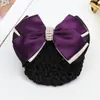 Moda Coreana Flor de Cabeça para Enfermeira Bolso de Rede Frontal Laço Acessórios de Cabelo Coque Elegante Rede de Cabelo Profissional Adorno de Cabeça
