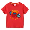 Roupa infantil transfronteiriça Among Us camiseta infantil de verão de manga curta meninos lobo de desenho animado matar bebê camiseta de meia manga top