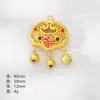 Nuevo Color Oro Arena Esmalte Conservador de Color Colgante de Cerradura de Oro Ruyi Collar DIY Campana Accesorios de Colgante de Cerradura de Seguridad