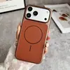 Funda de cuero adecuada para Apple 18pm, funda magnética para teléfono para iPhone 17, cubierta protectora de teléfono de cuero PU texturizado anti-caídas