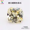 Zircón Amarillo Goose Amarillo Listo para Usar Cuadrado Grueso 4*4-10*10mm Zircón Forma de Cojín Cuadrado Grueso Amarillo Limón Cz Piedra Suelta