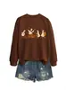 Amazon eBay site independente casual fofo divertido feminino pato folha de bordo abóbora outono e inverno Ação de Graças moletom