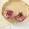 Cabezas de Flores de Rosa Simuladas, Decoración de Boda de Tela Vintage, Pared de Flores, Ramillete, Accesorios para el Cabello, Accesorios de Flores Hechos a Mano para Manualidades, Venta al por Mayor
