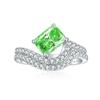 Anillo de Plata de Ley 6*8 Rubí de Venta Caliente Transfronteriza Anillo Radiante de Diamante de Alto Carbono Set de Anillos de Plata de Ley 925