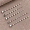 Alfinetes em formato de T, alfinetes em formato de 9, alfinetes com cabeça redonda, banhados a ouro 18K em cobre, materiais para atacado para acessórios de joias artesanais DIY com contas