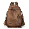 Comercio Electrónico Transfronterizo Bolso de Doble Hombro Retro Nuevo de Cuero Suave Mochila Casual para Estudiantes Bolso de Hombro Único Popular de Moda Multifuncional para Mujeres