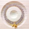 Pulseira de Cristal Ágata Branca Estilo Coreano Ins Círculo Único Feminina Estilo Antigo Orquídea Sino Dourado Calcedônia Verde Joia