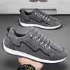 Zapatos de hombre de suela blanda, resistentes al desgaste, zapatillas de cuero de moda estilo Paul nuevo, zapatillas de correr con amortiguación de aire versión coreana, zapatos deportivos con cordones para hombre