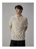 Polo de Color Puro Retro de Manga Corta para Hombre Primavera y Verano 2026 Nuevo Estilo Elegante Versátil Cuello Camisero Punto Camiseta Top